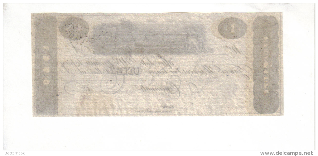 POSTAL NOTE--Cincinnati, Ohio    $1.00  DOLLAR  Note  1817-25 Remainder - Otros & Sin Clasificación