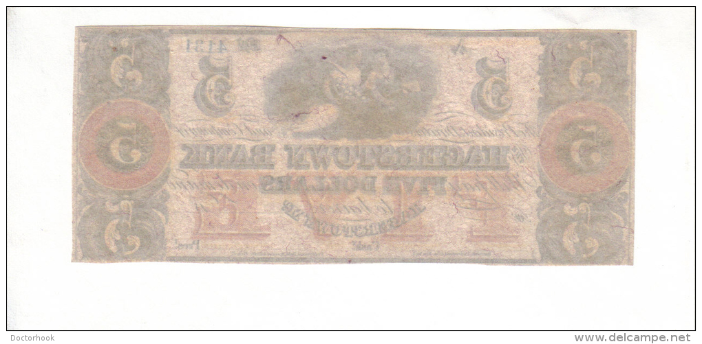 HAGERSTOWN---Maryland    $5.00  DOLLAR  Bill  (1808-1928 ) Haxby MD-240-II-G40B---PCGS 63 Choice UNC. - Maryland