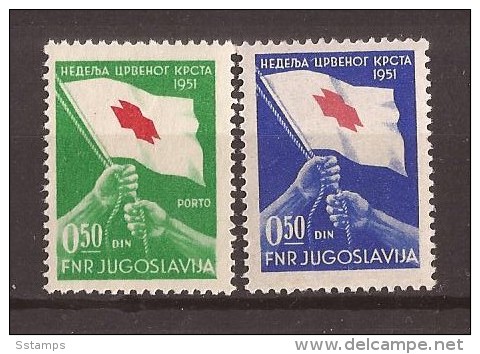 196 X  9  JUGOSLAVIJA CROCE ROSSA BANDIERA FAHNE  MNH - Bienfaisance