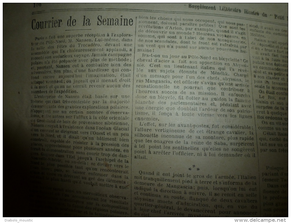 1897  LE PETIT PARISIEN :Epouvantable Naufrage Du Navire "La Ville De Saint-Nazaire"; NANSEN L'explorateur;Conseil De - Le Petit Parisien