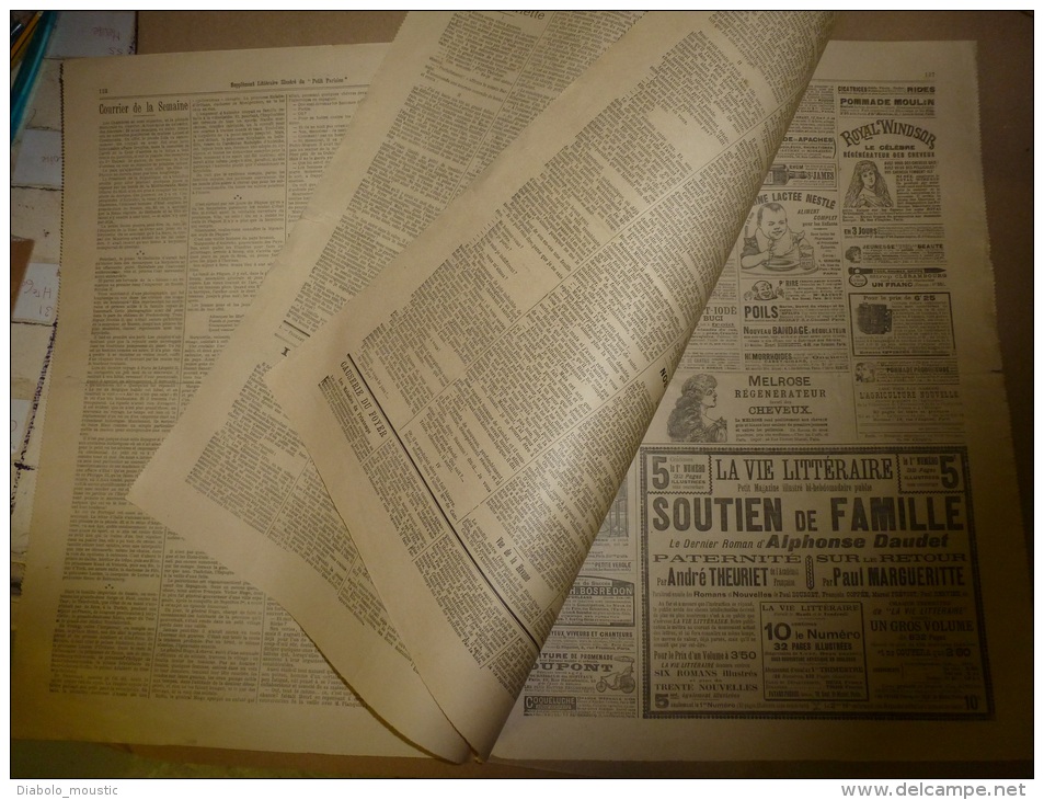 1898  LE PETIT PARISIEN : Le Crime De Vert à 5km De Mantes , Assassinée Et Brûlée; Un Duel A La Hache ...tragique; - Le Petit Parisien