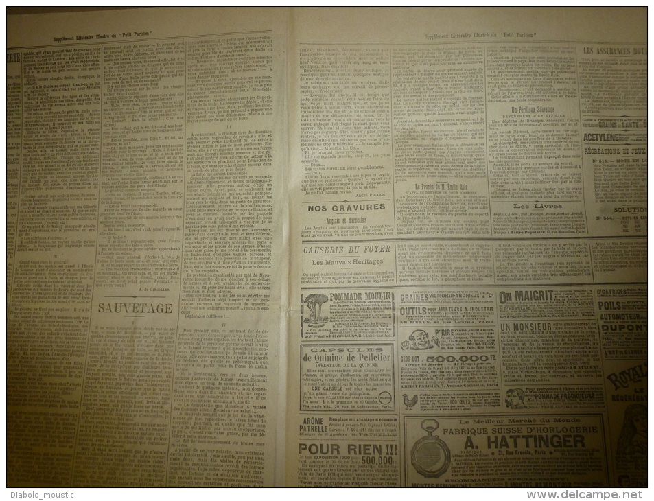 1898  LE PETIT PARISIEN :  L´ AFFAIRE DREYFUS En Cour D´Assises , Le Procès D´ EMILE ZOLA - Le Petit Parisien