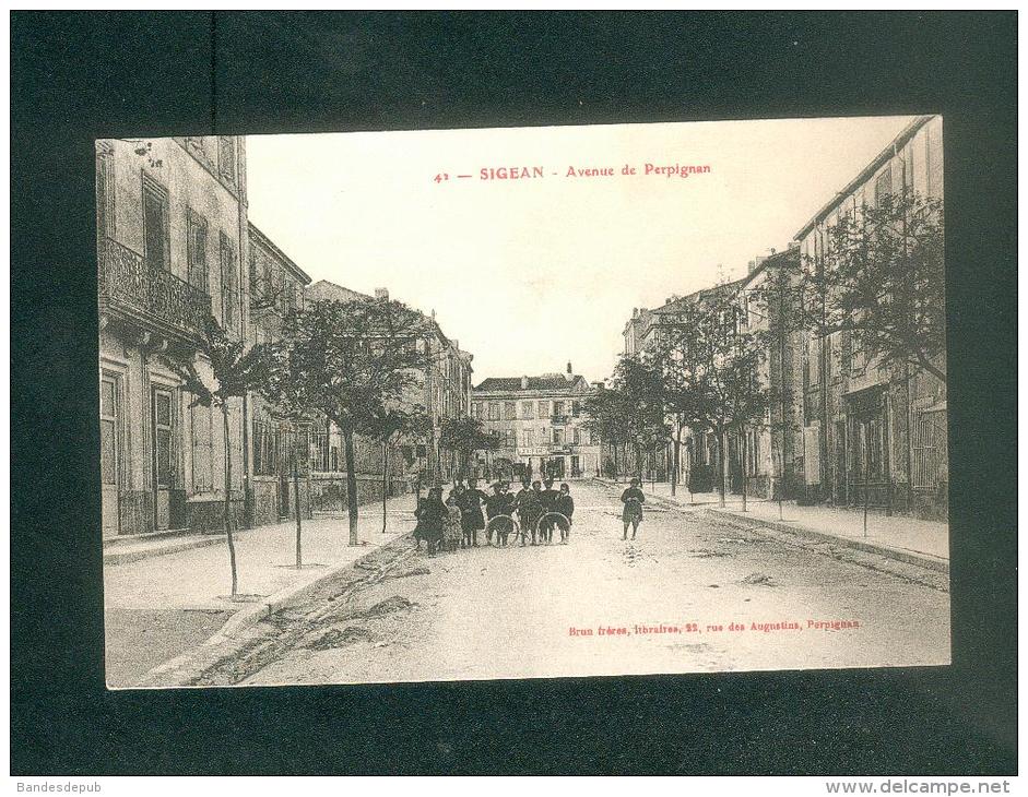 Sigean (11) - Avenue De Perpignan ( Animée Brun Freres ) - Sigean