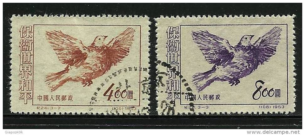 ● CHINA - 1953 - COLOMBA PACE - N. 213 / 14  Usati - Cat. ? €  - Lotto 766 - Usados