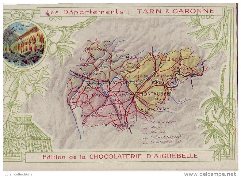 Les Barthes   82   Carte Du Département   Edition De La Chocolaterie D'Aiguebelle - Autres & Non Classés