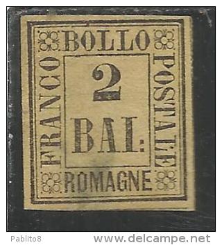 ASI ANTICHI STATI ITALIANI: ROMAGNE 1859 2 BAI MH FIRMATO SIGNED - Romagna