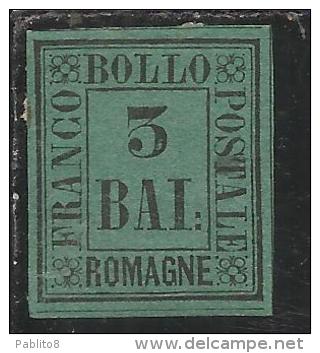 ASI ANTICHI STATI ITALIANI: ROMAGNE 1859 3 BAI MH FIRMATO SIGNED - Romagne