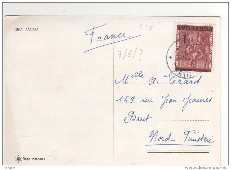 Timbre Yvert N° 958  / Carte Du 7/8/?? Pour La France - Lettres & Documents