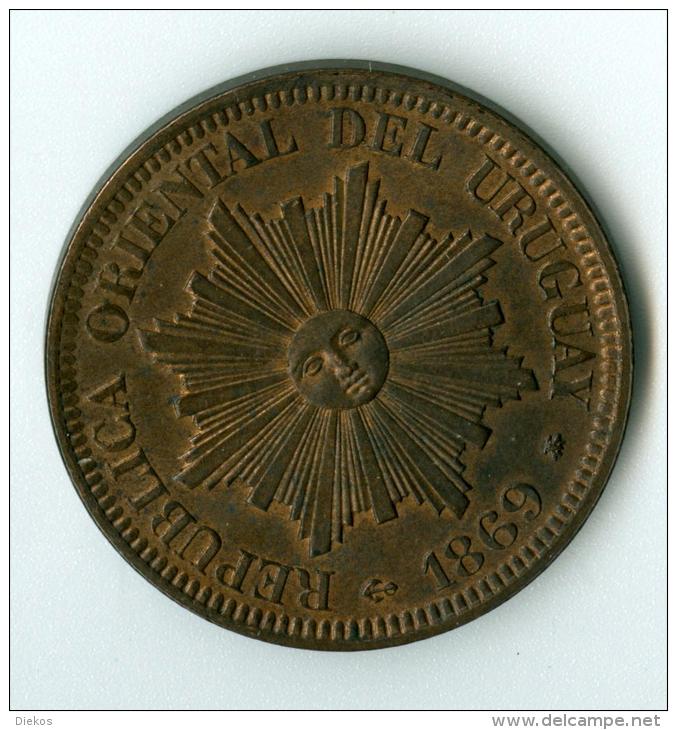 Uruguay 4 Centisimas  1869    VZ    #m70 - Uruguay