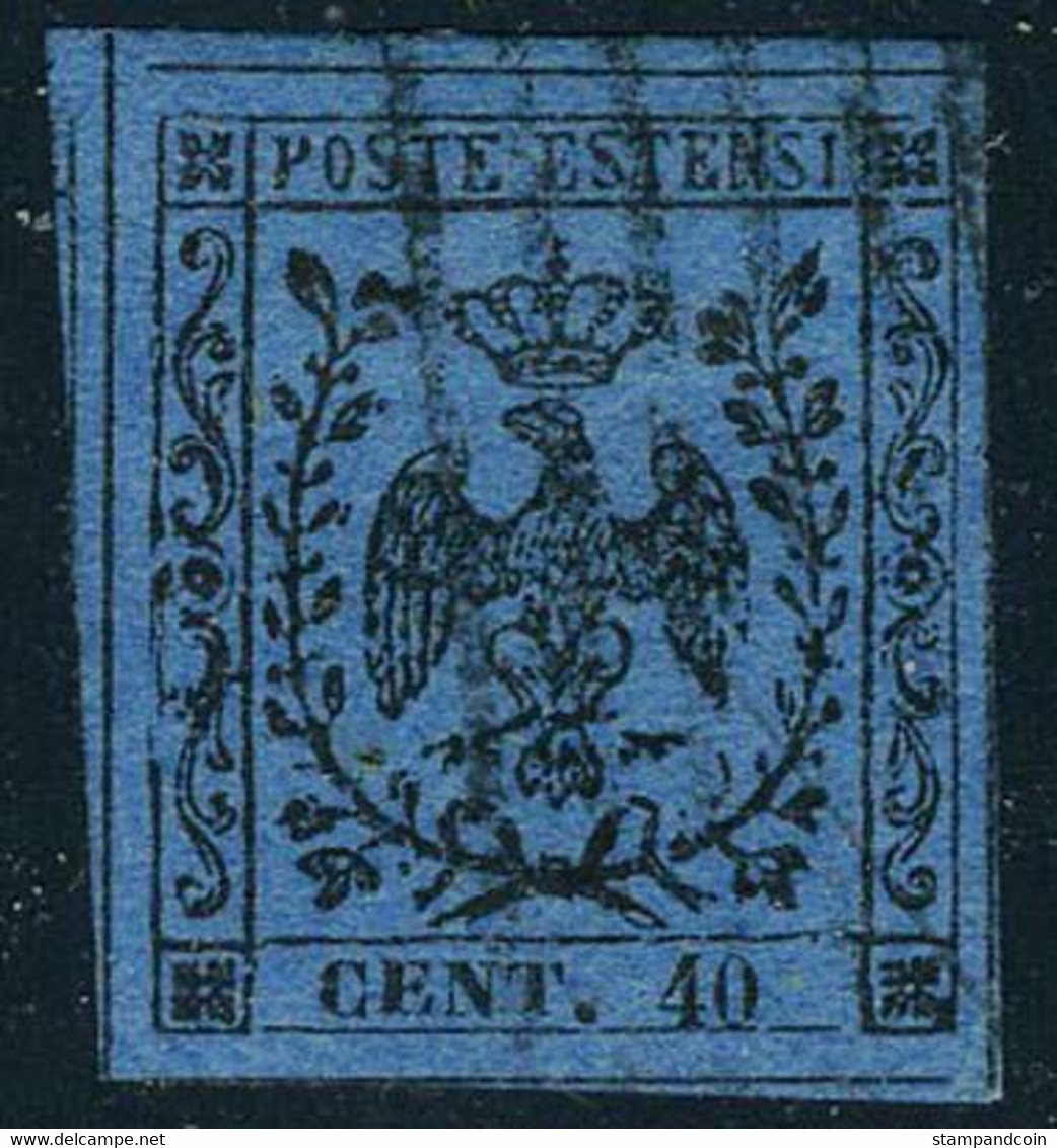 Modena #5 Used 40c Coat Of Arms Of 1852, Expertized - Modène