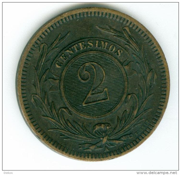 Uruguay 2 Centisimas  1869    VZ    #m71 - Uruguay