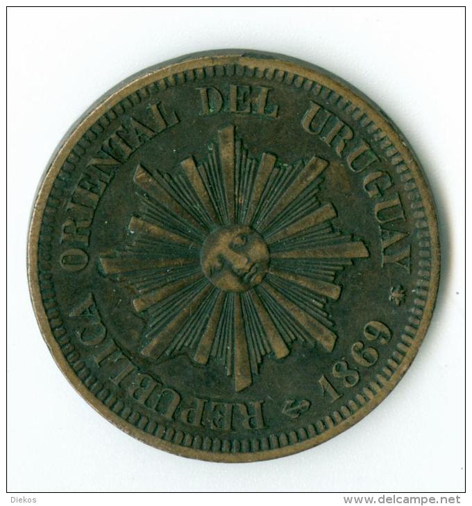 Uruguay 2 Centisimas  1869    VZ    #m71 - Uruguay