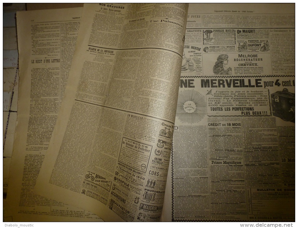 1898  LE PETIT PARISIEN :  La Guerre Hispano-Américaine ; Le Corsaire SURCOUF "La Confiance"  Et La Prise Du KENT ; - Le Petit Parisien