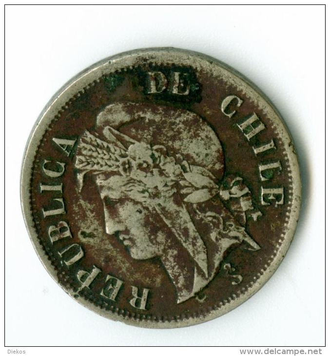 Chile  2 Centimos  1874    #m91 - Chile