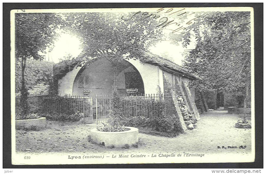 France - CF025 - 2 Scan CP Lyon -  Le Mont Ceindre La Chapelle De L´Ermitage - Timbre Type Blanc 111 1A - Autres & Non Classés