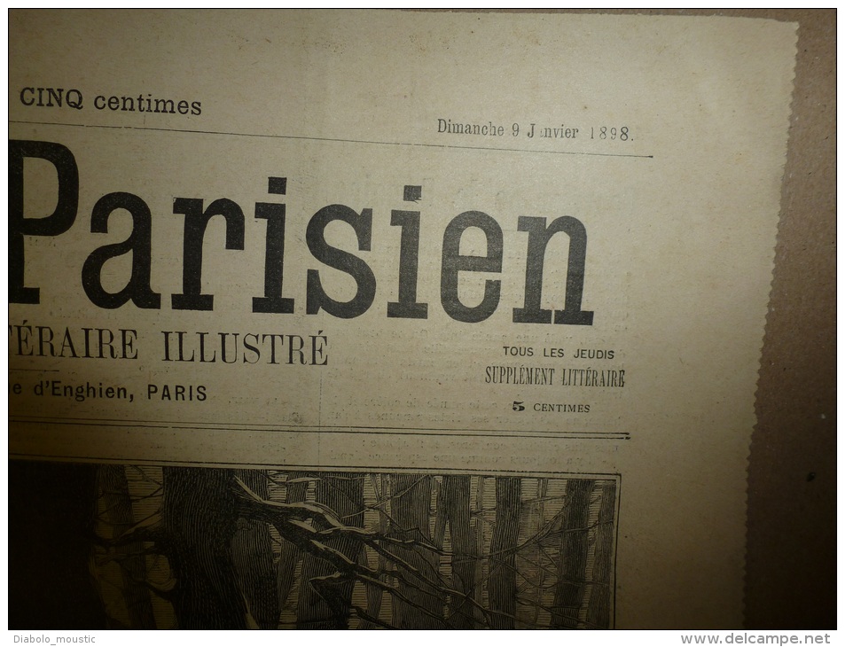 1898  LE PETIT PARISIEN : Les Forçats Attaqués Par Des Fauves; Une Femme Patriote; Catastrophe Du P.L.M.; - Le Petit Parisien