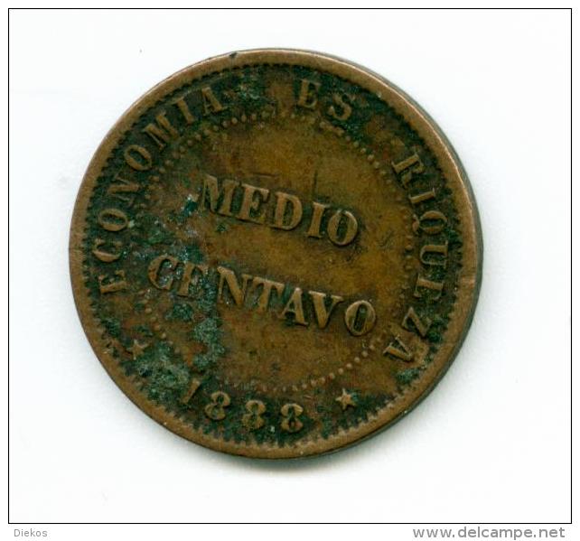 Chile  1/2  Centavo 1888   #m101 - Chile