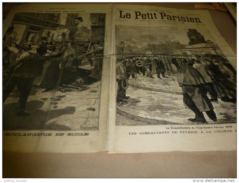 1898  LE PETIT PARISIEN :Panatteria En Sicile; 24 Février 1848 (cinquantenaire); - Le Petit Parisien