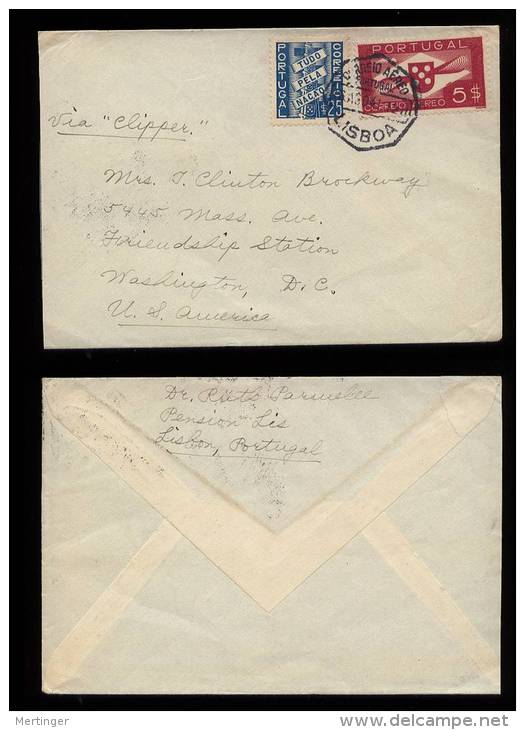 Portugal 1941 Airmail Cover LISBOA To WASHINGTON USA - Covers & Documents