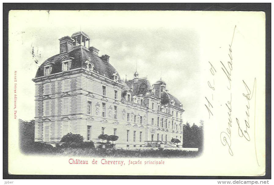 France - CF045 - 2 Scan CP Château De Cheverny Façade Principale - Verso Timbre Type Blanc 111 1A - Cheverny