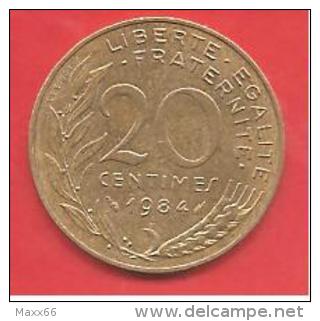 FRANCIA - FRANCE - 1984 - COIN MONETA - 20 Centesimi Centimes  - CONDIZIONI SPL - Other & Unclassified