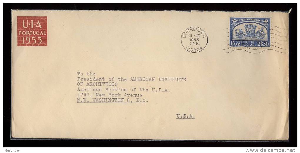Portugal 1953 Cover Advertising UIA Single Frankting 2$30 COHES To USA - Lettres & Documents