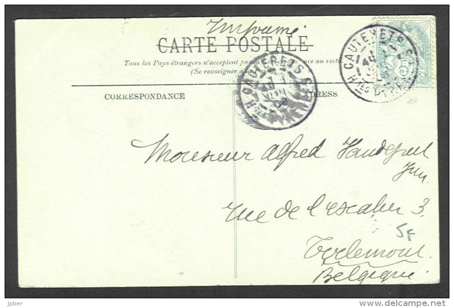 France - CF060 - 2 Scan - CP Cauterets Cascade De Lutour - Verso Timbre Type Blanc 111 1A - Cauterets