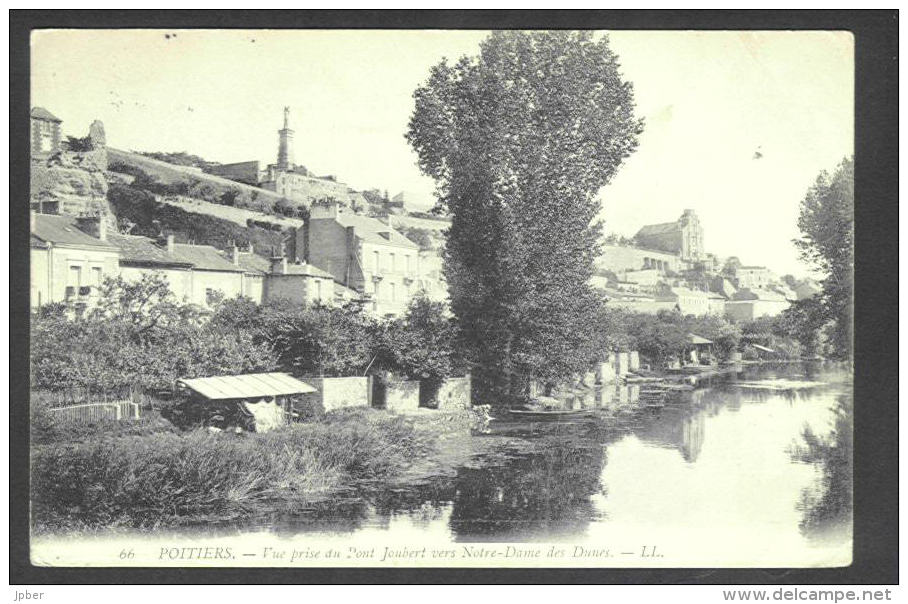 France - CF064 - 2 Scan CP Poitiers Du Pont Joubert Vers Notre-Dame Des Dunes - Verso Type Blanc 111 1A - Poitiers