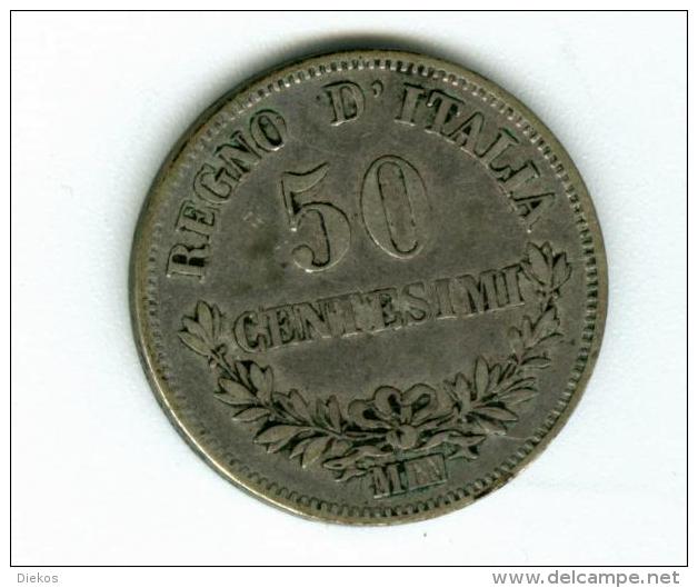 Italien 50 Centisimi 1863  Silber        #m128 - 1861-1878 : Victor Emmanuel II.