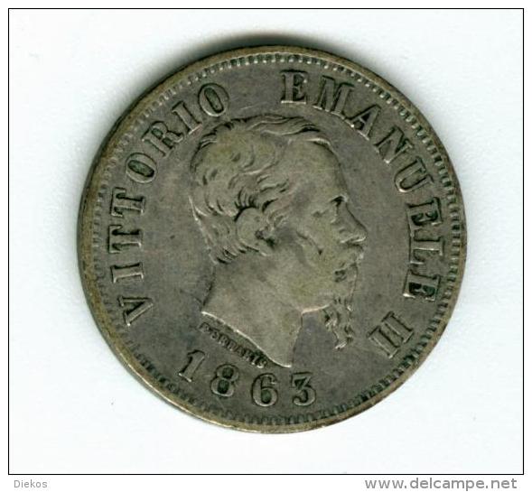 Italien 50 Centisimi 1863  Silber        #m128 - 1861-1878 : Victor Emmanuel II.