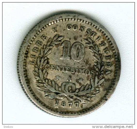Uruguay   10 Centimos 1877 Silber   KM14        #m132 - Uruguay