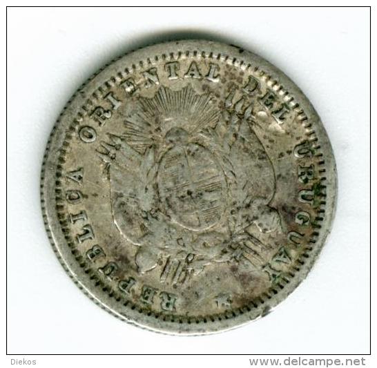 Uruguay   10 Centimos 1877 Silber   KM14        #m132 - Uruguay