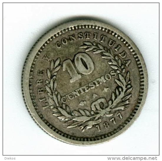 Uruguay   10 Centimos 1877  A Silber   KM14        #m133 - Uruguay