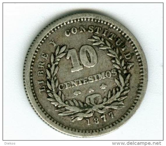 Uruguay   10 Centimos 1877   Silber   KM14        #m134 - Uruguay