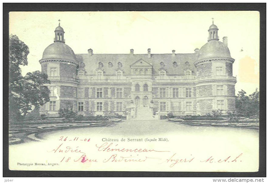 France - CF073 - 2 Scan  CP Serrant Château Façade Midi  - Verso Type Blanc 111 1A - Autres & Non Classés