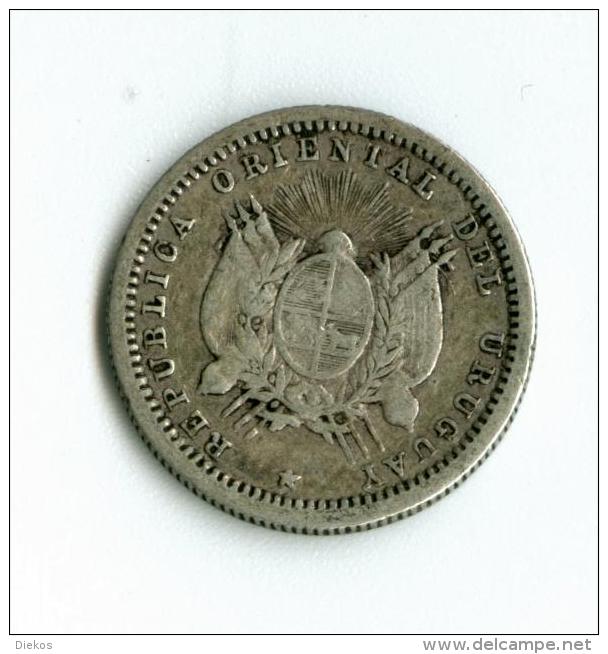 Uruguay   10 Centimos 1877   Silber   KM14        #m135 - Uruguay