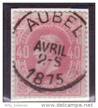 N°34 Càd Idéalement Apposé AUBEL/1875. Superbe - 1869-1883 Léopold II