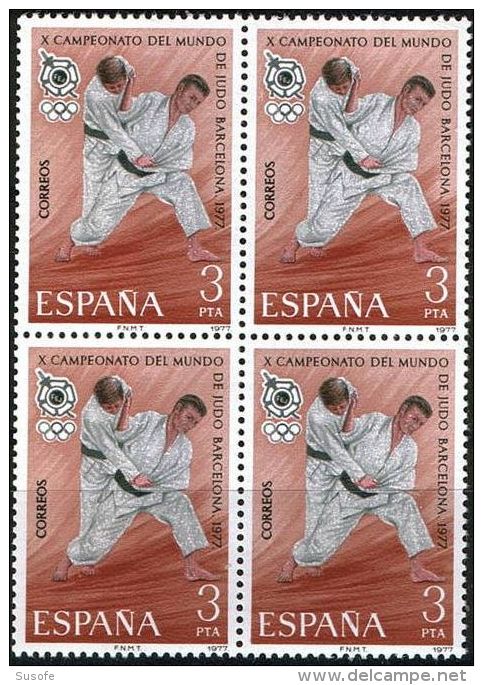 España 1977 Edifil 2450 Sellos ** B4 X Campeonato Del Mundo De Judo Barcelona Michel 2342 Yvert 2095 Spain Stamps Timbre - Nuevos