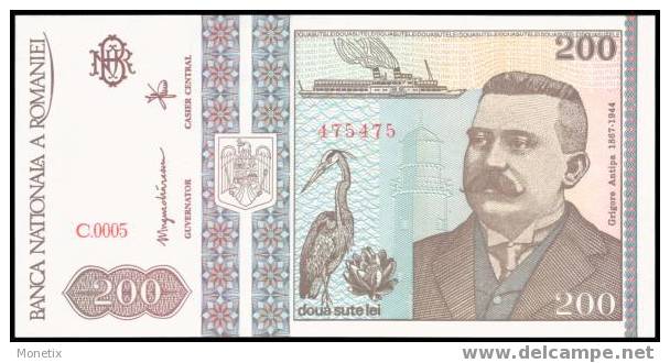 Romania #100-C, 200 Lei, 1992, UNC / NEUF - Rumänien