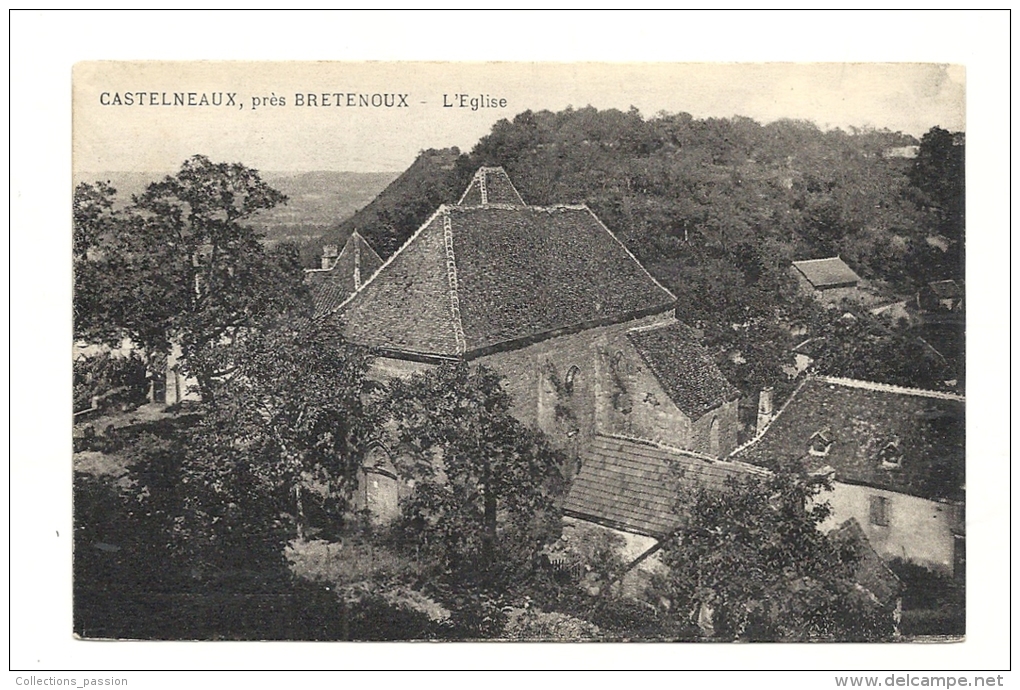 Cp, 46, Près De Bretonoux,  Castelneaux, L'Eglise - Bretenoux