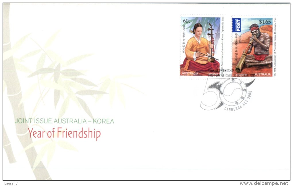 (346) Australian FDC Cover - Premier Jour Australie - 2011 - Australia Korea Friendship - Primo Giorno D'emissione (FDC)