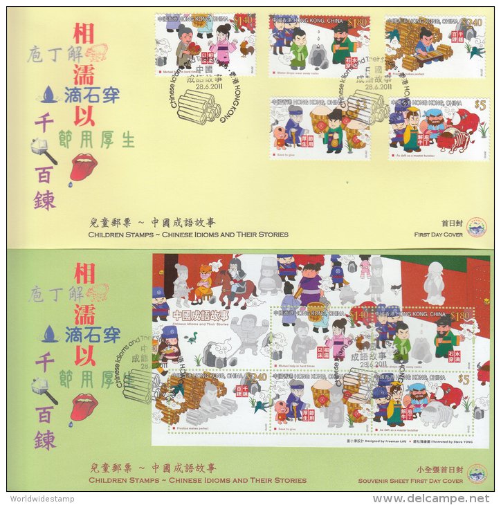 Hong Kong China Stamp On CPA FDC: 2011 Chinese Idioms & Their Stories Stamp & Souvenir Sheet HK123358 - FDC