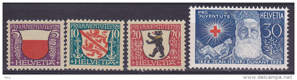 ZWITSERLAND - Michel - 1928 - Nr 229/32 - MNH** - Cote 5.50€ - Unused Stamps