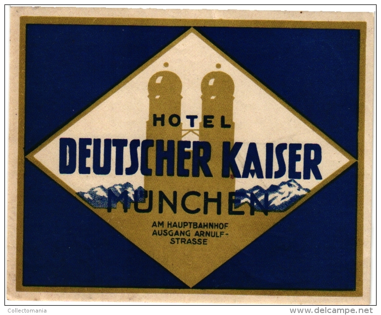 9 Hotel labels Deutschland Allemagne Duitsland Munchen Deutcher Kaiser Raab Mein Leipzig lob ich mir -Bahnhof Koln