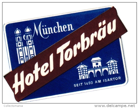 10 Hotel Labels Etiketten  Kaiserhof Nurnberg - Torbrau Munchen - Haml Konstanz - Minerva Koln - Boppard C1950 - Hotel Labels