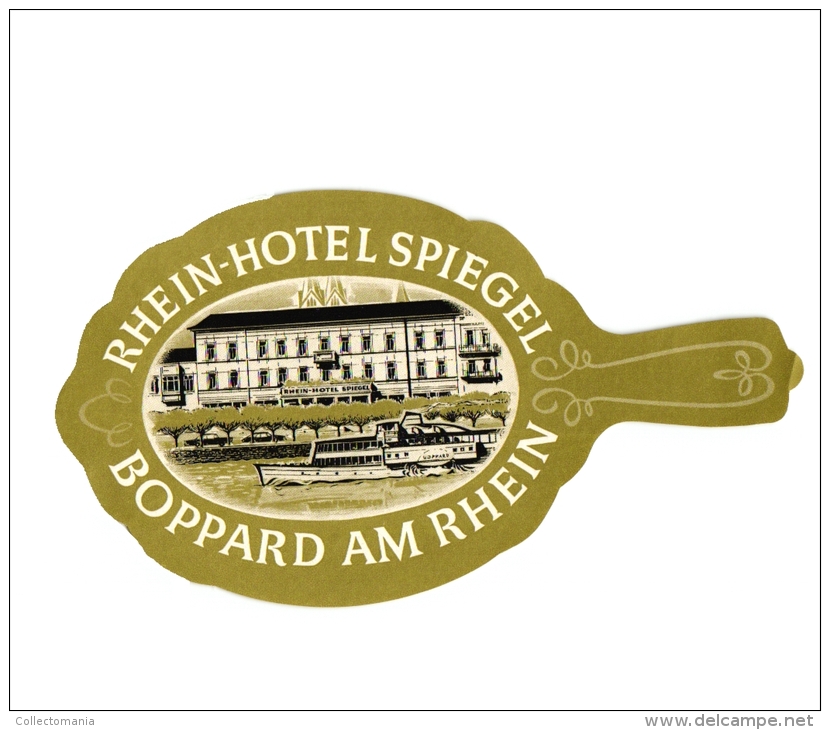 10 Hotel labels etiketten  Kaiserhof Nurnberg - Torbrau Munchen - Haml Konstanz - Minerva Koln - Boppard c1950