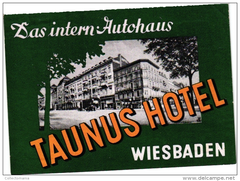 10 Hotel Labels Deutschland Allemagne DuitslanGloria Mannheim Nizza Wiesbaden Taunus Hansa Solitude Stuttgart Ravensburg - Hotelaufkleber