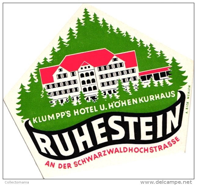 10 Hotel labels Deutschland Allemagne DuitslanGloria Mannheim Nizza Wiesbaden Taunus Hansa Solitude Stuttgart Ravensburg