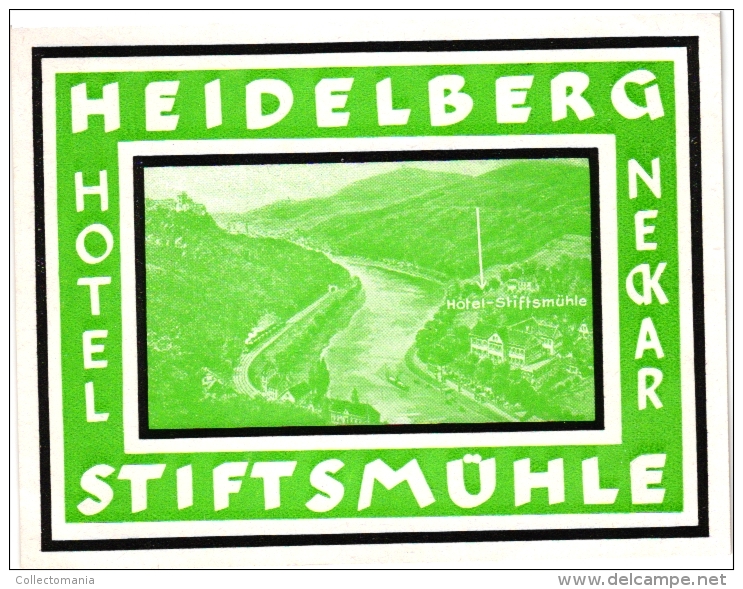 10 Hotel Labels Deutschland Allemagne Duitsland Mannheimerhof Frankfurterhof  Europaischerhof Heidelberg Eichholz - - Hotel Labels