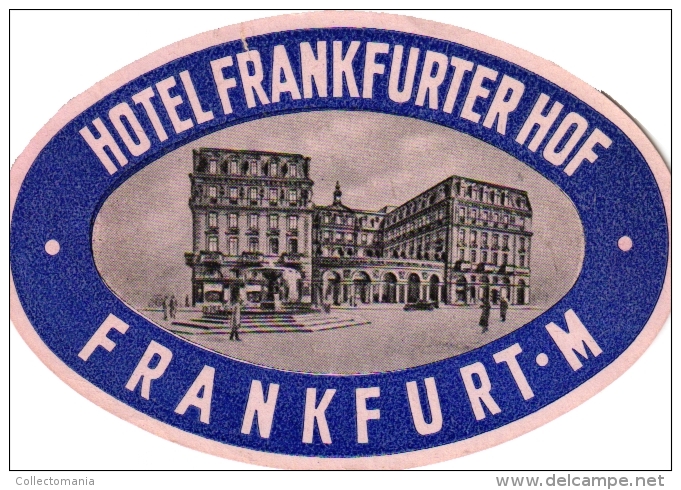 10 Hotel labels Deutschland Allemagne Duitsland Mannheimerhof Frankfurterhof  Europaischerhof Heidelberg Eichholz -